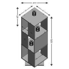 Поворотный шкафчик FMD, 34x34x108 см цена и информация | Шкафчики в гостиную | pigu.lt