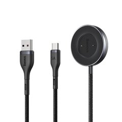 Įkroviklis belaidis Baseus Cafule Series one-for-two Data Cable iš USB į Type-C mobilaus telefono ir laikrodžio įkrovimo stotelę 1.5m pilkai-juodos spalvos CA1T2-G1 kaina ir informacija | Laidai telefonams | pigu.lt