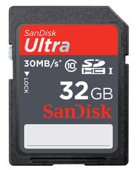 SanDisk 32GB SDHC Ultra цена и информация | Карты памяти для фотоаппаратов, камер | pigu.lt