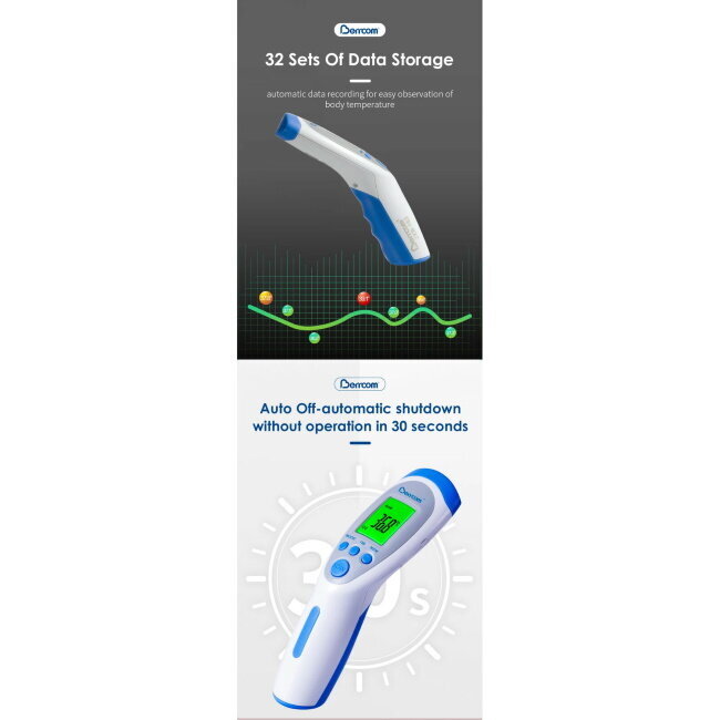 Berrcom JXB-182 Nekontaktinis infraraudonųjų spindulių termometras su lengva rankena Balta kaina ir informacija | Termometrai | pigu.lt