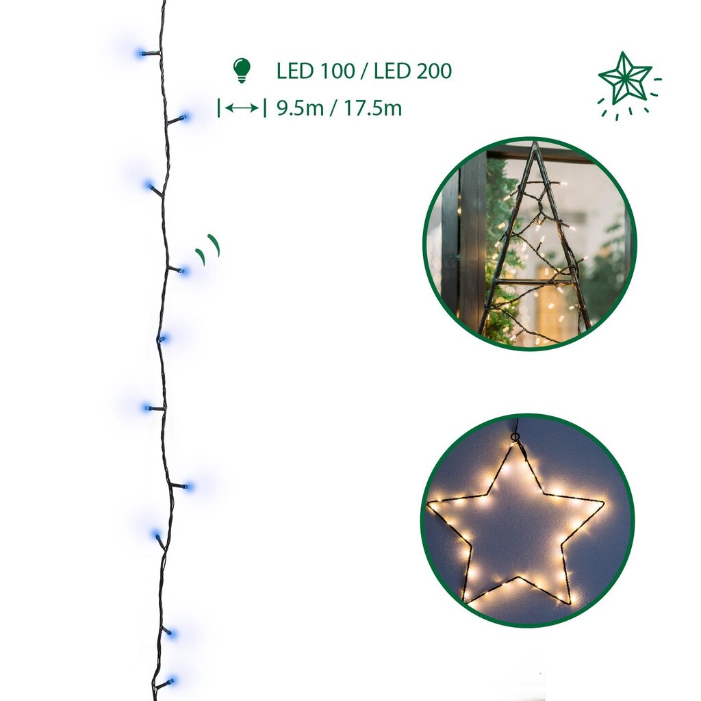 Kalėdinė girlianda, 200 LED kaina ir informacija | Girliandos | pigu.lt