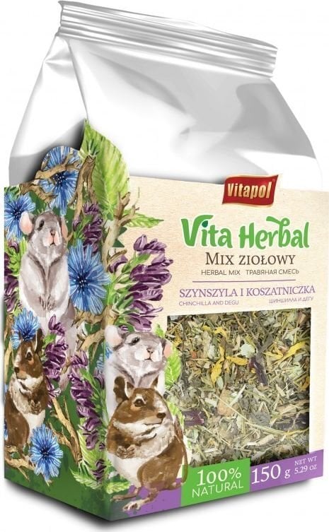 Šienas graužikams Vitapol Vita Herbal, 150 g kaina ir informacija | Šienas, kraikas graužikams ir triušiams | pigu.lt