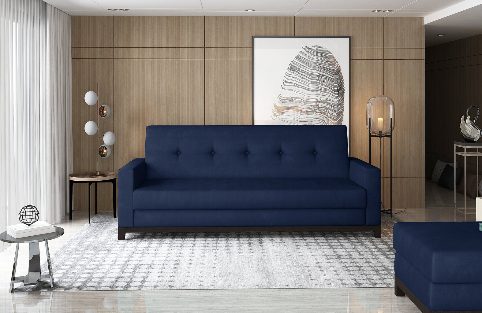Sofa NORE Selene 15, tamsiai mėlyna kaina ir informacija | Sofos | pigu.lt
