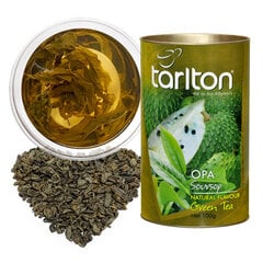 TARLTON Soursop Green tea (OPA), Саусеп (Сметанное яблоко) Цейлонский зеленый крупнолистовой чай, 100г цена и информация | Чай | pigu.lt