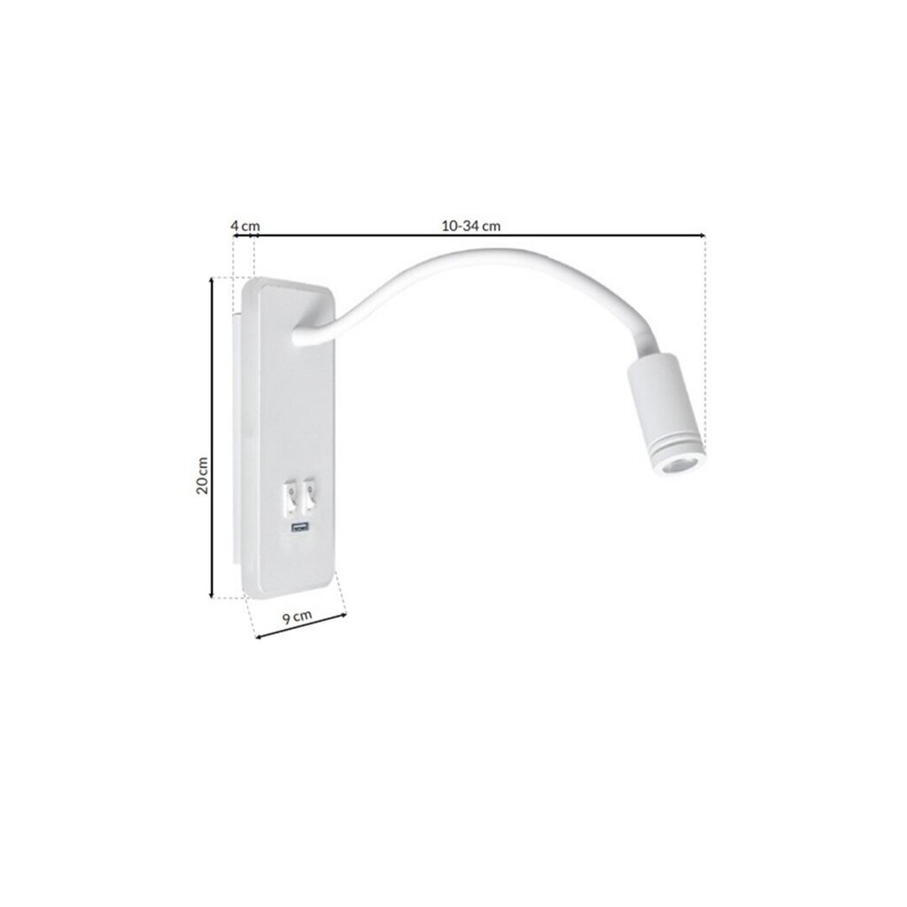 Eko-Light sieninė naktinė lemputė Base White цена и информация | Sieniniai šviestuvai | pigu.lt