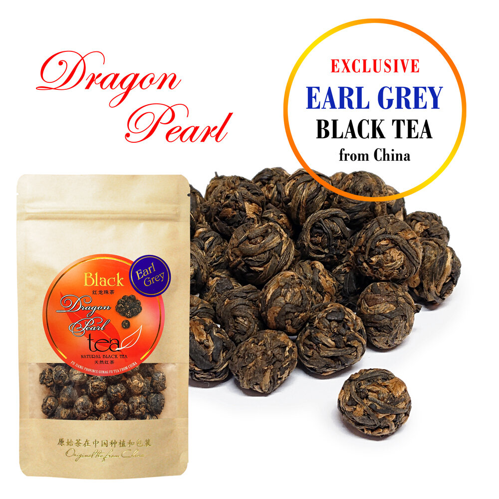 Eclusive EARL GREY DRAGON PEARL Black tea - Išskirtinė kiniška juodoji arbata Drakono perlas su bergamote, 50 g kaina ir informacija | Arbata | pigu.lt