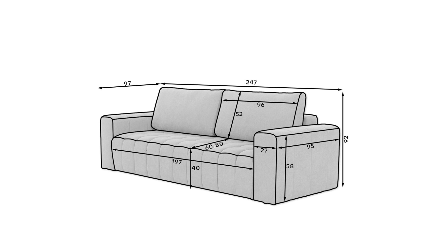 Sofa NORE Lazaro 02, tamsiai ruda kaina ir informacija | Sofos | pigu.lt