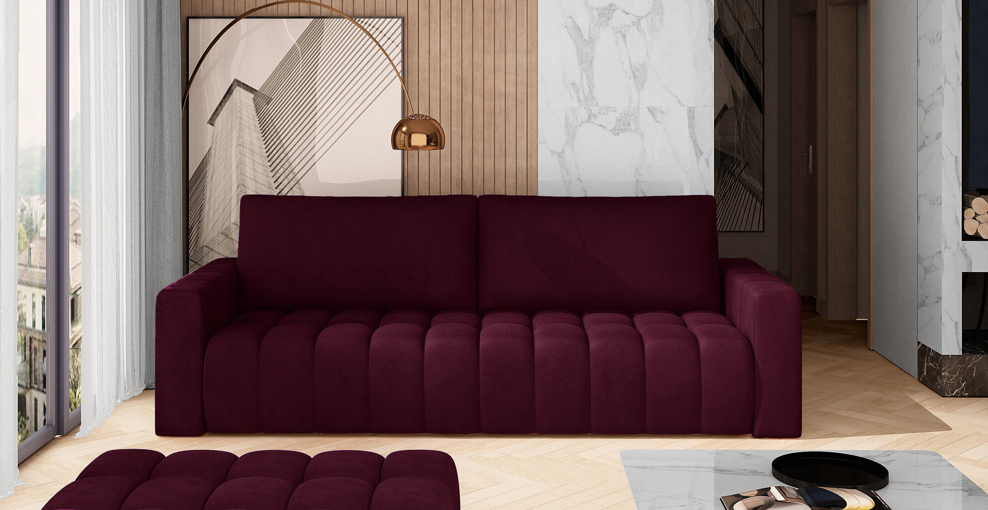 Sofa NORE Lazaro 14, violetinė kaina ir informacija | Sofos | pigu.lt