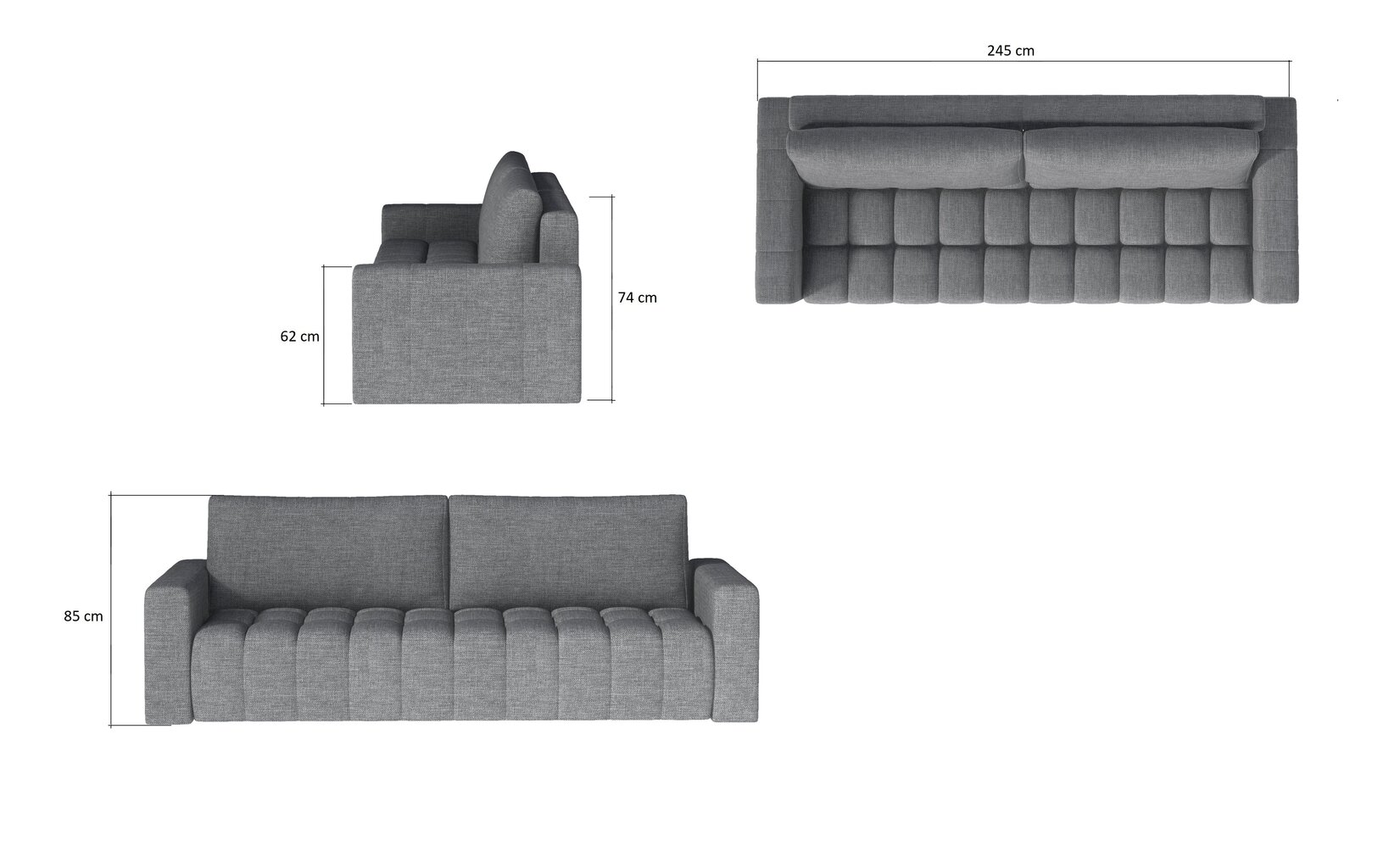 Sofa NORE Lazaro 15, juoda kaina ir informacija | Sofos | pigu.lt