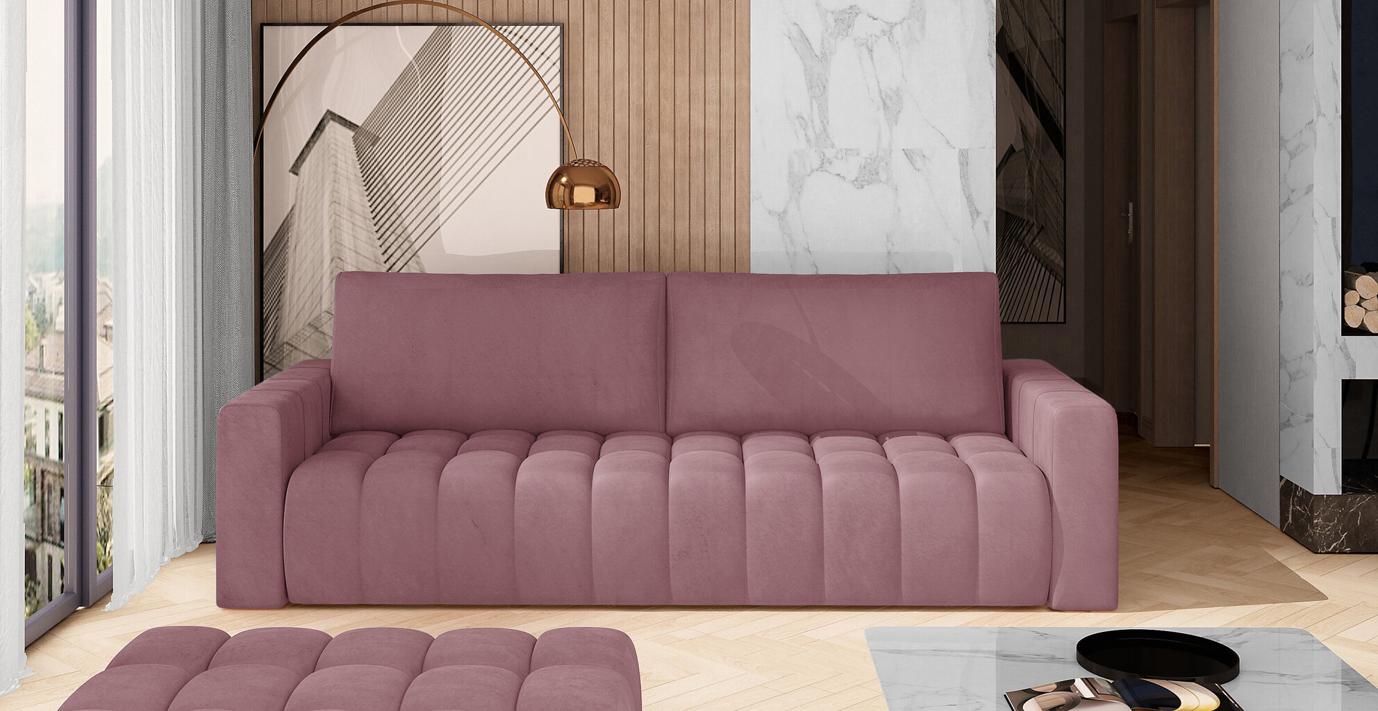 Minkštų baldų komplektas NORE Lazaro 13, rožinis kaina ir informacija | Minkštų baldų komplektai | pigu.lt