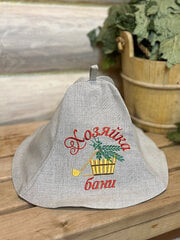 Льняная банная шапка с вышивкой «ХОЗЯЙКА БАНИ»  цена и информация | Аксессуары для сауны и бани | pigu.lt