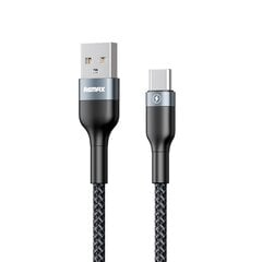 Remax Sury 2 Series Cable Durable Nylon Braided Wire USB - USB Type C 2,1 A 1 m black (RC-064a black) цена и информация | Кабели для телефонов | pigu.lt