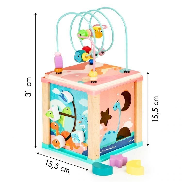 Medinis edukacinis kubas EcoToys Dino kaina ir informacija | Žaislai kūdikiams | pigu.lt
