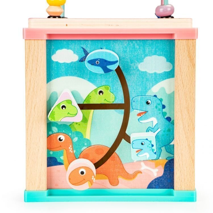 Medinis edukacinis kubas EcoToys Dino kaina ir informacija | Žaislai kūdikiams | pigu.lt