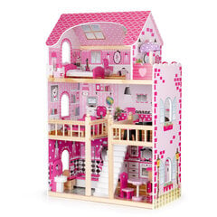 Деревянный кукольный домик с мебелью Ecotoys цена и информация | Игрушки для девочек | pigu.lt