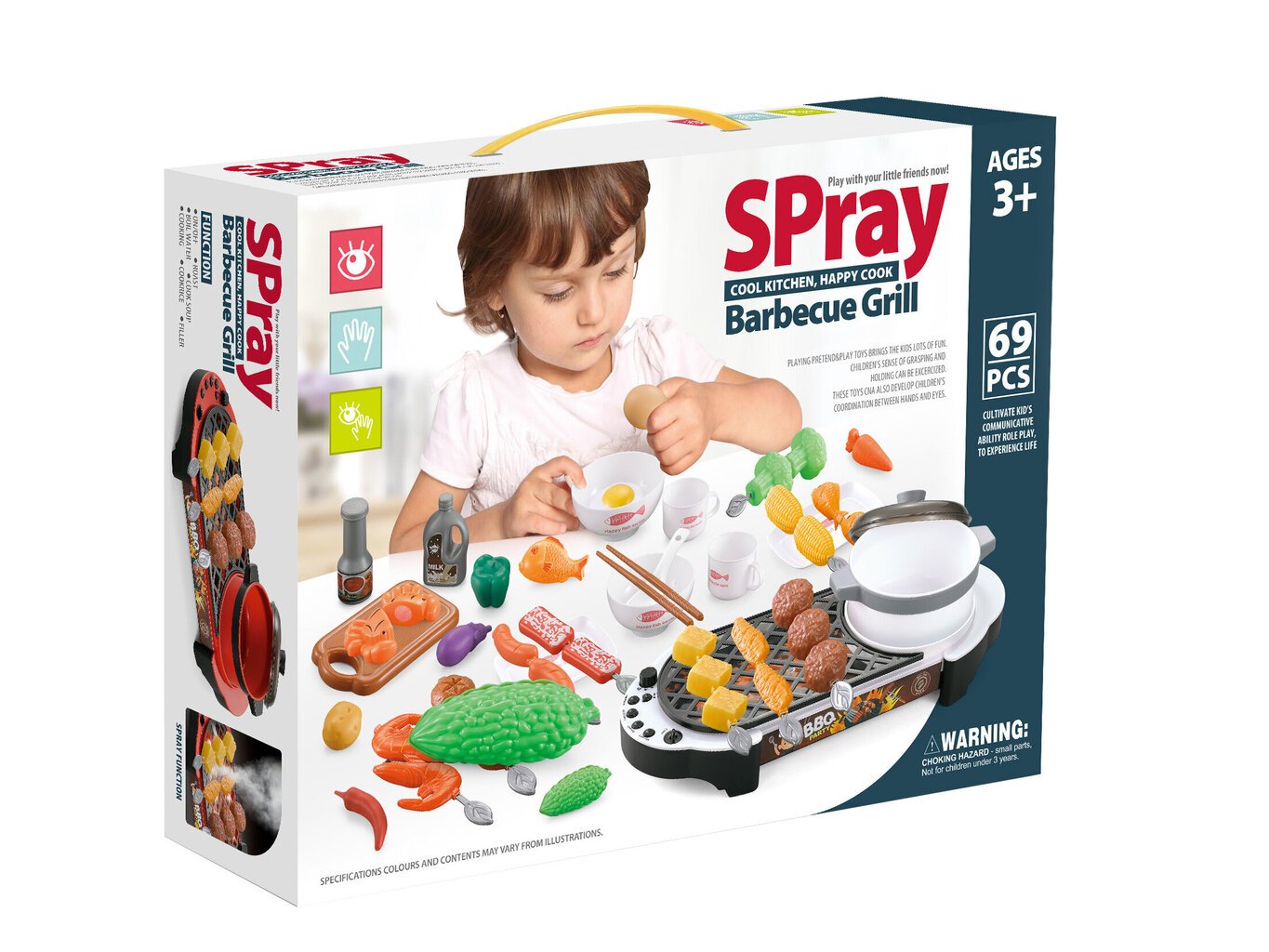 Mini virtuvė su kepimo grotelėmis ir priedais kaina ir informacija | Žaislai mergaitėms | pigu.lt