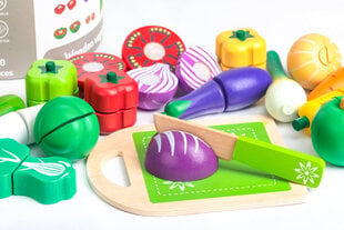 Овощи деревянные «Ecotoys», 20 шт. цена и информация | Игрушки для девочек | pigu.lt