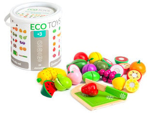 Mediniai vaisiai 20 vienetų „Ecotoys“ kaina ir informacija | Žaislai mergaitėms | pigu.lt