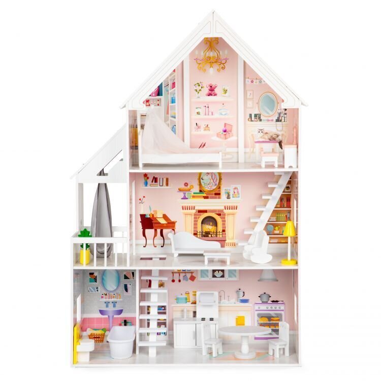 Medinis lėlių namelis XXL Ecotoys kaina ir informacija | Žaislai mergaitėms | pigu.lt