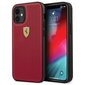 Dėklas Ferrari On Tarck - Perforated skirtas Apple iPhone 12 Mini, raudona kaina ir informacija | Telefono dėklai | pigu.lt