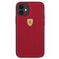 Dėklas Ferrari On Tarck - Perforated skirtas Apple iPhone 12 Mini, raudona kaina ir informacija | Telefono dėklai | pigu.lt