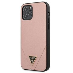 Guess Hardcase Saffiano skirtas iPhone 12 Pro Max, rožinis kaina ir informacija | Telefono dėklai | pigu.lt