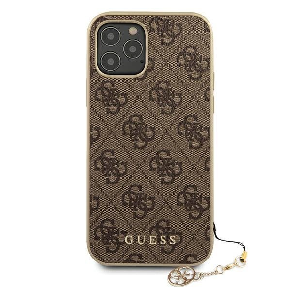 Dėklas Guess GUHCP12MGF4GBR skirtas iPhone 12/12 Pro, ruda kaina ir informacija | Telefono dėklai | pigu.lt