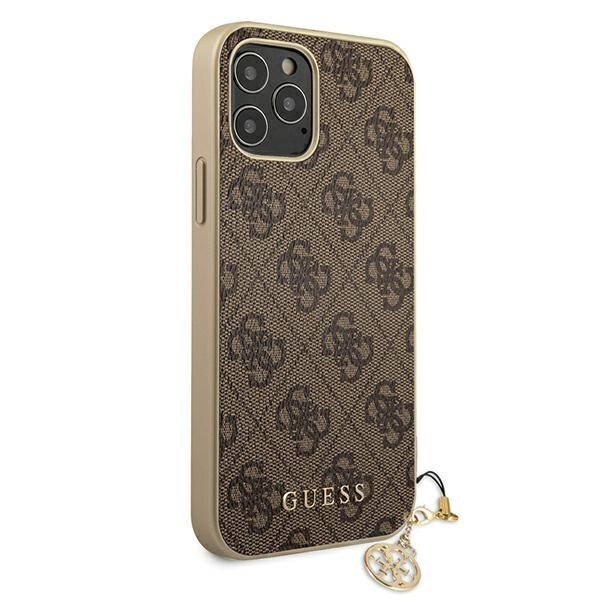 Dėklas Guess GUHCP12MGF4GBR skirtas iPhone 12/12 Pro, ruda kaina ir informacija | Telefono dėklai | pigu.lt