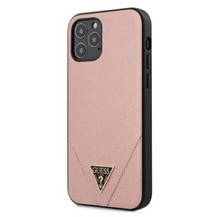 Guess Saffiano V - чехол для iPhone 12 / iPhone 12 Pro, розовый цена и информация | Чехлы для телефонов | pigu.lt