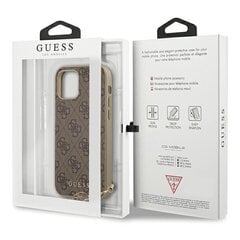 GUHCP12SGF4GBR Guess 4G Charms Cover for iPhone 12 mini 5.4 Brown kaina ir informacija | Telefono dėklai | pigu.lt