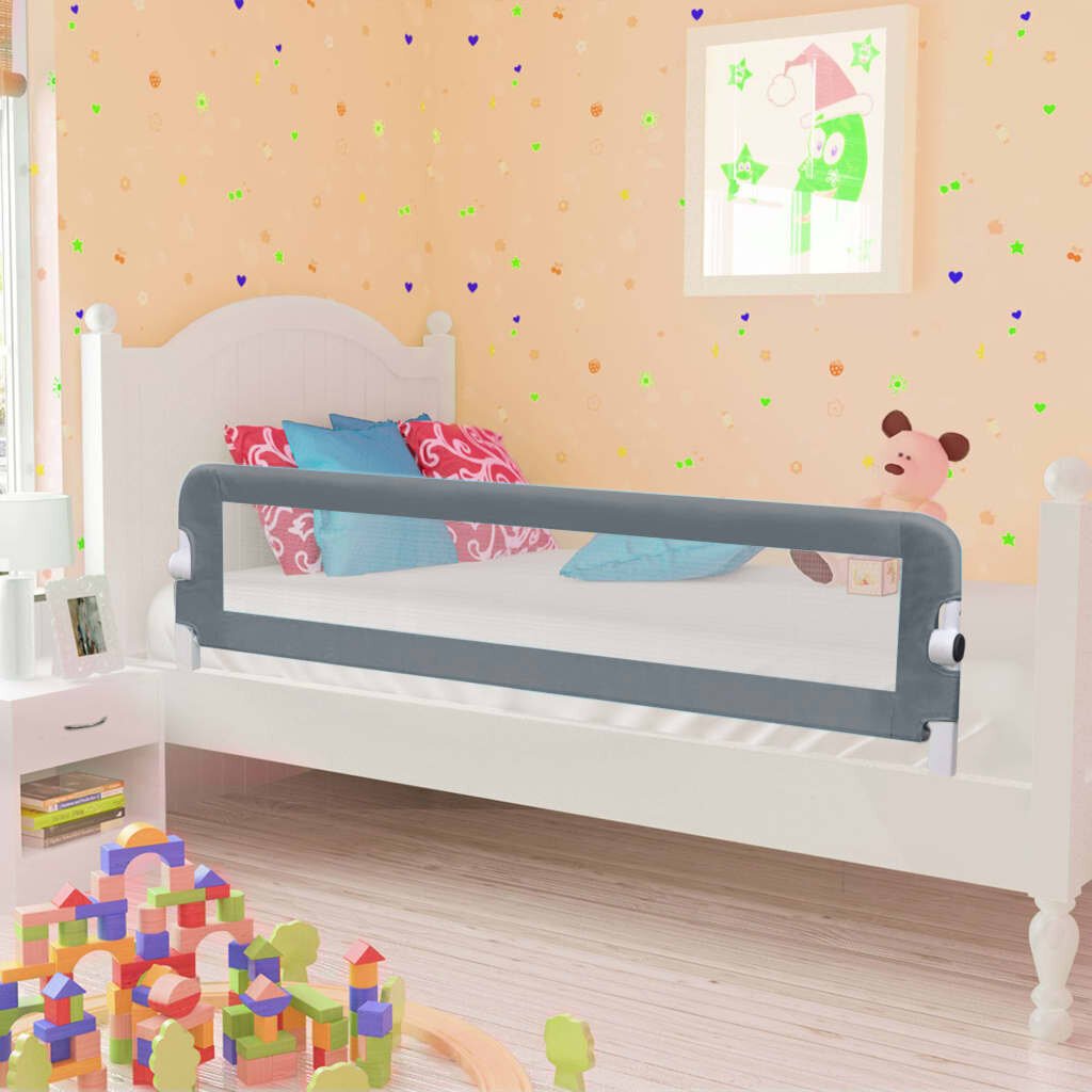Apsauginis turėklas vaiko lovai, pilka, 150x42cm kaina ir informacija | Saugos varteliai, apsaugos | pigu.lt