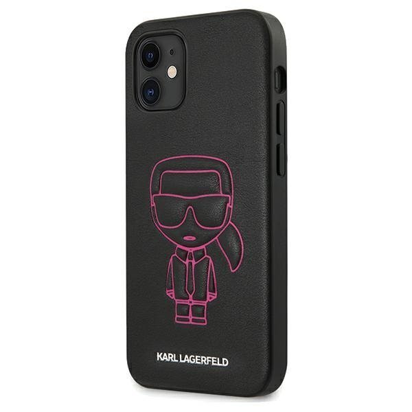 Karl Lagerfeld KLHCP12SPCUIKPI skirtas iPhone 12 Mini 5,4", juodas kaina ir informacija | Telefono dėklai | pigu.lt