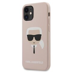 KLHCP12SSLKHLP Karl Lagerfeld Head Silicone dėklas iPhone 12 mini 5.4 Light rožinis kaina ir informacija | Telefono dėklai | pigu.lt