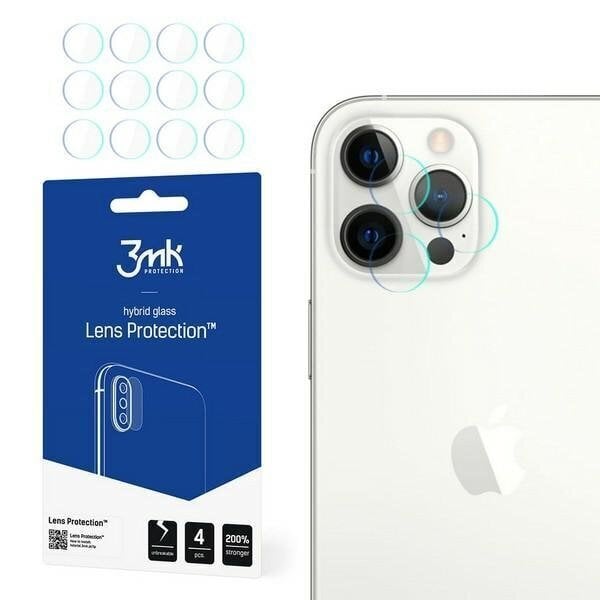 Apsauginis stiklas kamerai 3MK FlexibleGlass Lens, skirtas Apple iPhone 12 Pro Max kaina ir informacija | Apsauginės plėvelės telefonams | pigu.lt