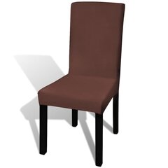 Эластичные чехлы на стулья, 4 шт., коричневые цена и информация | Чехлы для мебели | pigu.lt