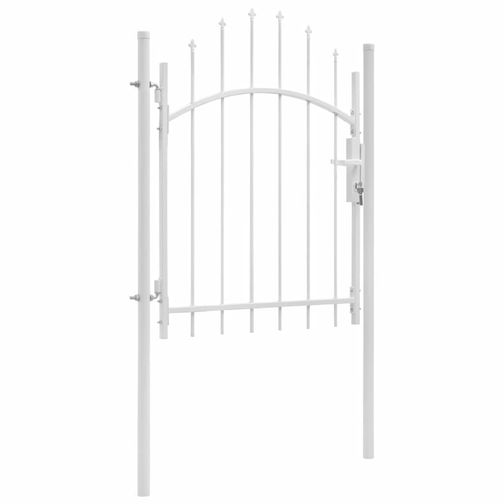 Sodo vartai, balti, 1x1,75m, plienas цена и информация | Tvoros ir jų priedai | pigu.lt