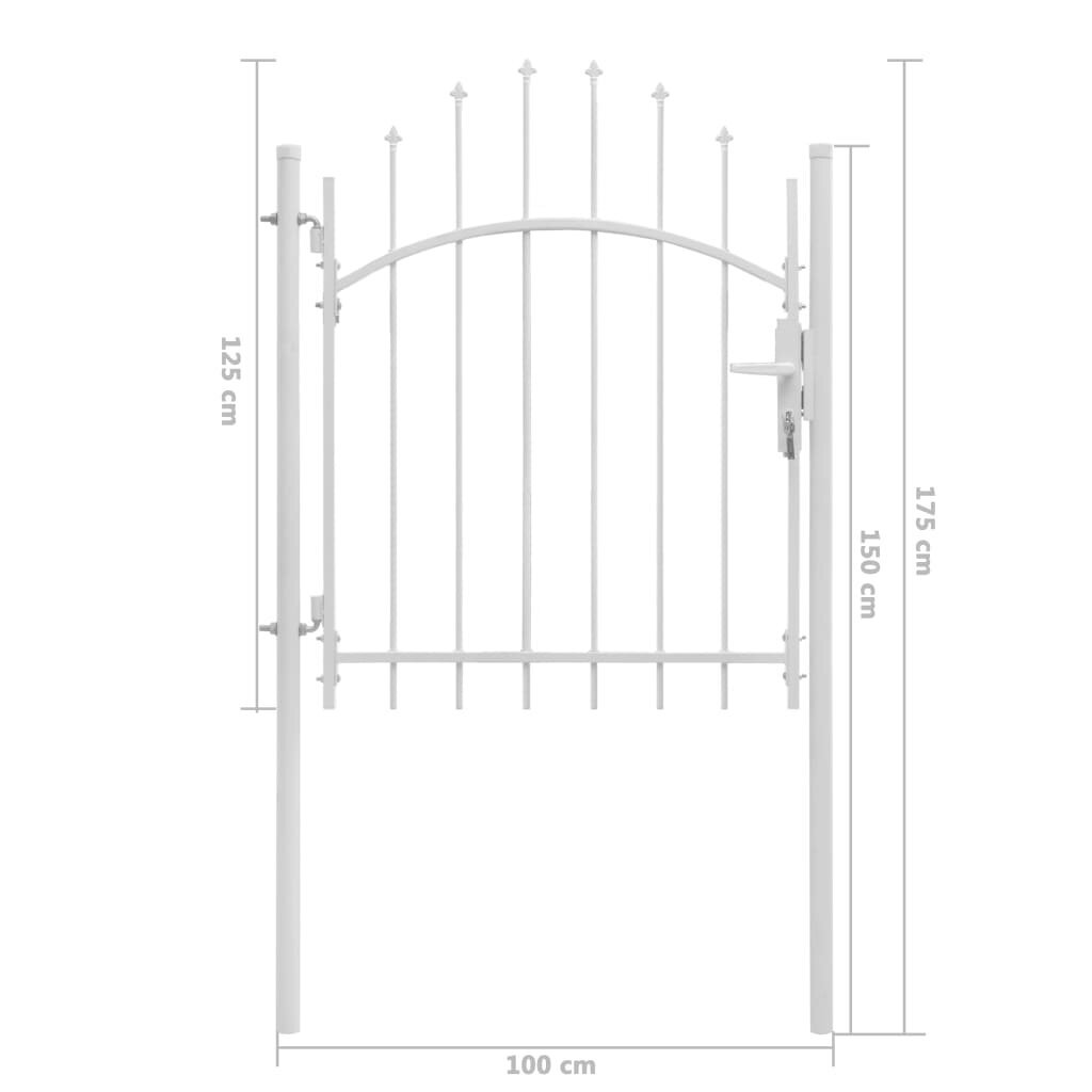 Sodo vartai, balti, 1x1,75m, plienas kaina ir informacija | Tvoros ir jų priedai | pigu.lt