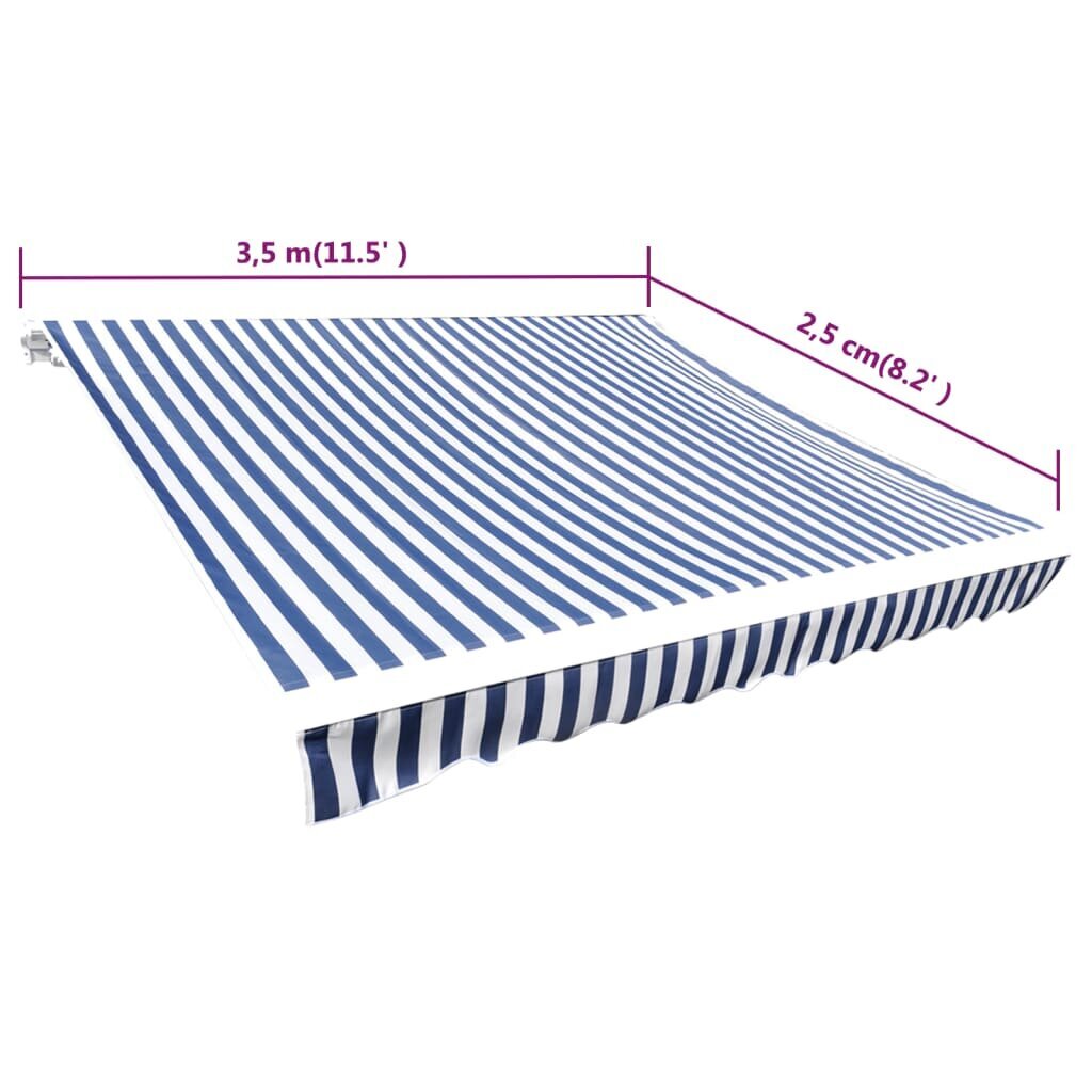 Markizės uždangalas, mėlynas 350 x 250 cm kaina ir informacija | Skėčiai, markizės, stovai | pigu.lt