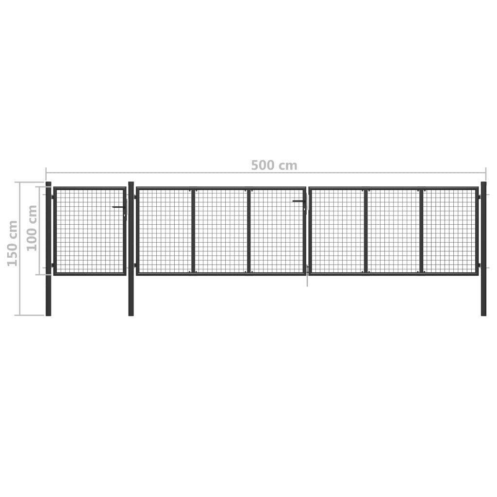 Sodo vartai, 500x100cm, plieniniai kaina ir informacija | Tvoros ir jų priedai | pigu.lt