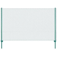 Tinklinė tvora iš vielos su stulpais, žalios sp., 25x2 m kaina ir informacija | Tvoros ir jų priedai | pigu.lt