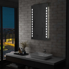 Sieninis vonios kambario veidrodis su LED, 60x100cm, kaina ir informacija | Veidrodžiai | pigu.lt