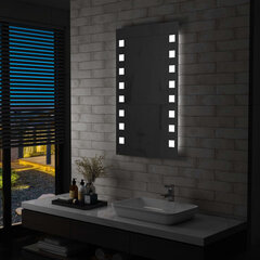 Sieninis vonios kambario veidrodis su LED, 60x100cm kaina ir informacija | Veidrodžiai | pigu.lt