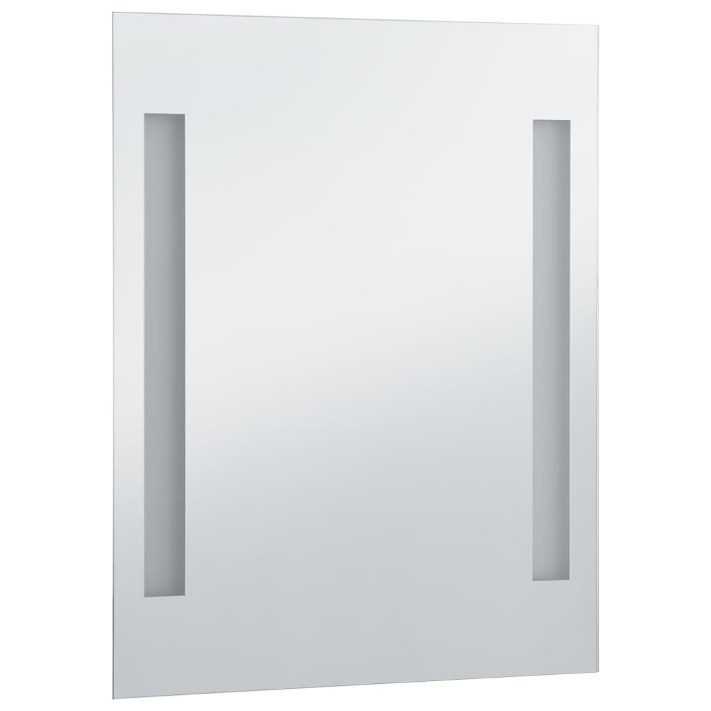 Sieninis vonios kambario veidrodis su LED, 50x60cm, kaina ir informacija | Veidrodžiai | pigu.lt