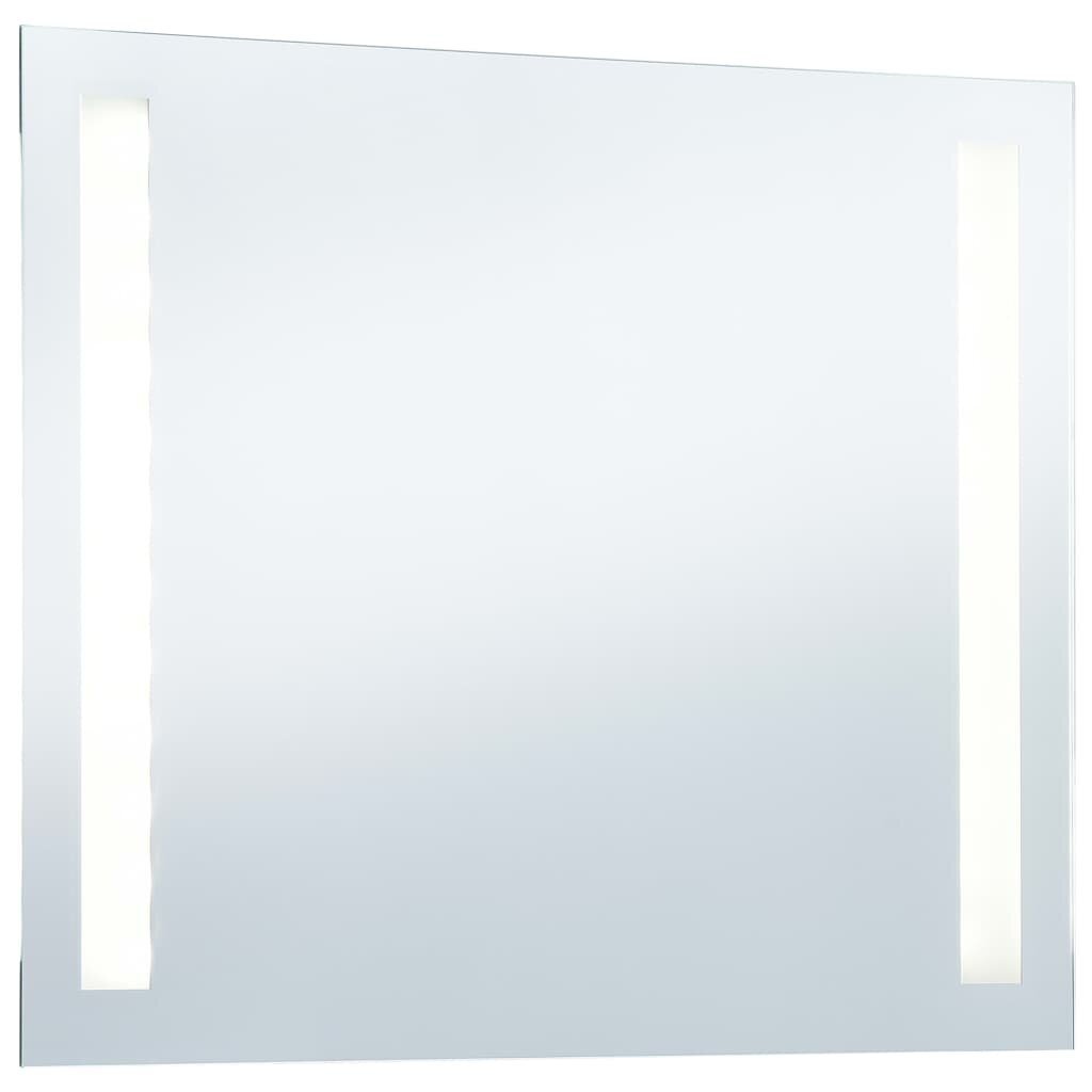 Sieninis vonios kambario veidrodis su LED, 60x50cm, цена и информация | Veidrodžiai | pigu.lt