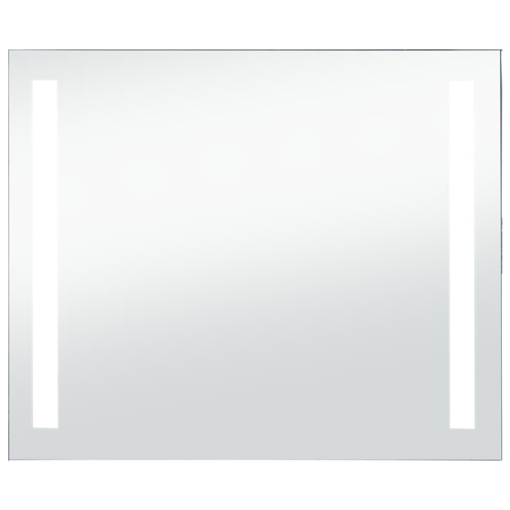 Sieninis vonios kambario veidrodis su LED, 80x60cm, kaina ir informacija | Veidrodžiai | pigu.lt