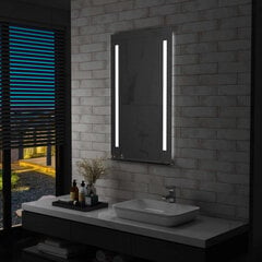 Sieninis vonios kambario LED veidrodis su lentyna, 60x100cm, kaina ir informacija | Veidrodžiai | pigu.lt