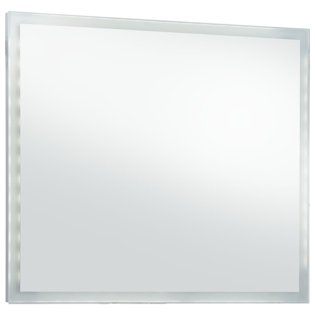 Sieninis vonios kambario veidrodis su LED, 80x60cm, цена и информация | Veidrodžiai | pigu.lt