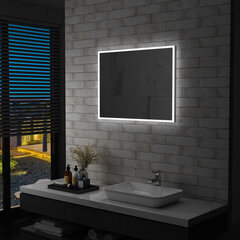 Настенное зеркало в ванную со светодиодной подсветкой, 80х60см, цена и информация | Зеркала | pigu.lt