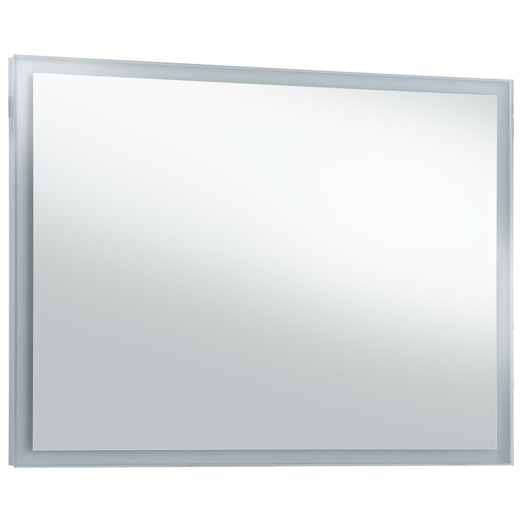 Sieninis vonios kambario veidrodis su LED, 100x60cm, цена и информация | Veidrodžiai | pigu.lt