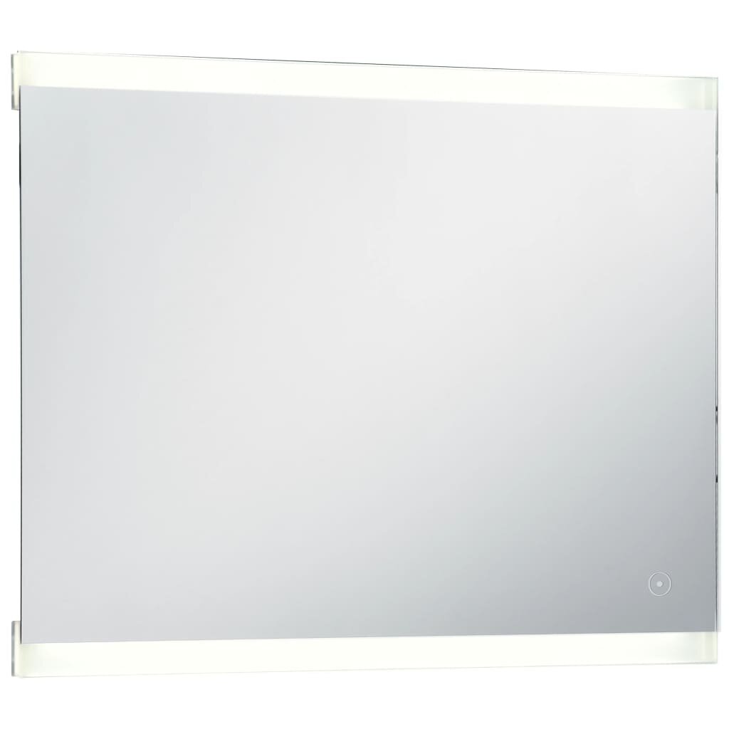 Sieninis vonios kambario veidrodis su LED ir jutikliu, 80x60cm, kaina ir informacija | Veidrodžiai | pigu.lt